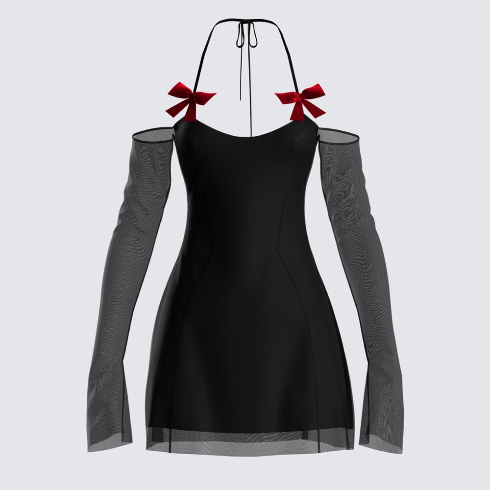 Finesse Ginny Black Mesh Mini Dress